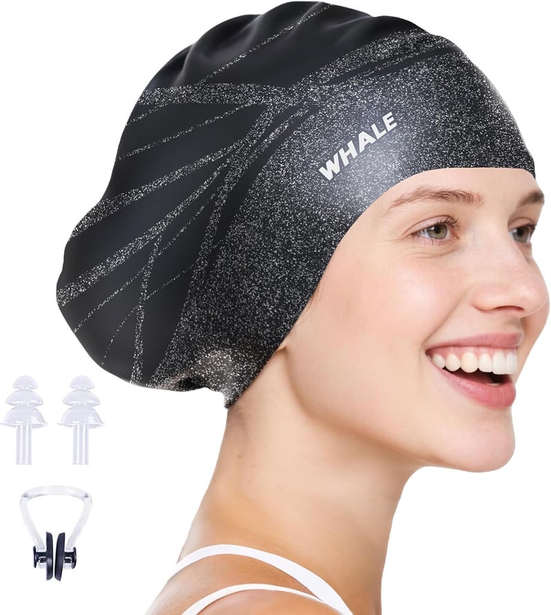 Whale Extra Large Swim Cap Designed for Men and Women with Thick, Long Hair, Hair Extensions Or Afro-Textured Hair Long-Hair Swim Cap Highly Waterproof to Keep Hair Dry - Image 1